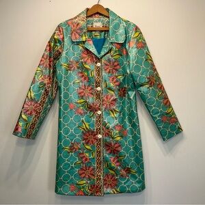 FERRAN New York Raincoat Jacket Sz Medium Print Green From Nordstrom